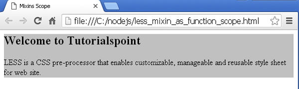 less mixin  بعنوان function scope